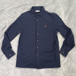 Charles Tyrwhitt England Rugby Shirt Mens Large Blue Slim Fit Button Up